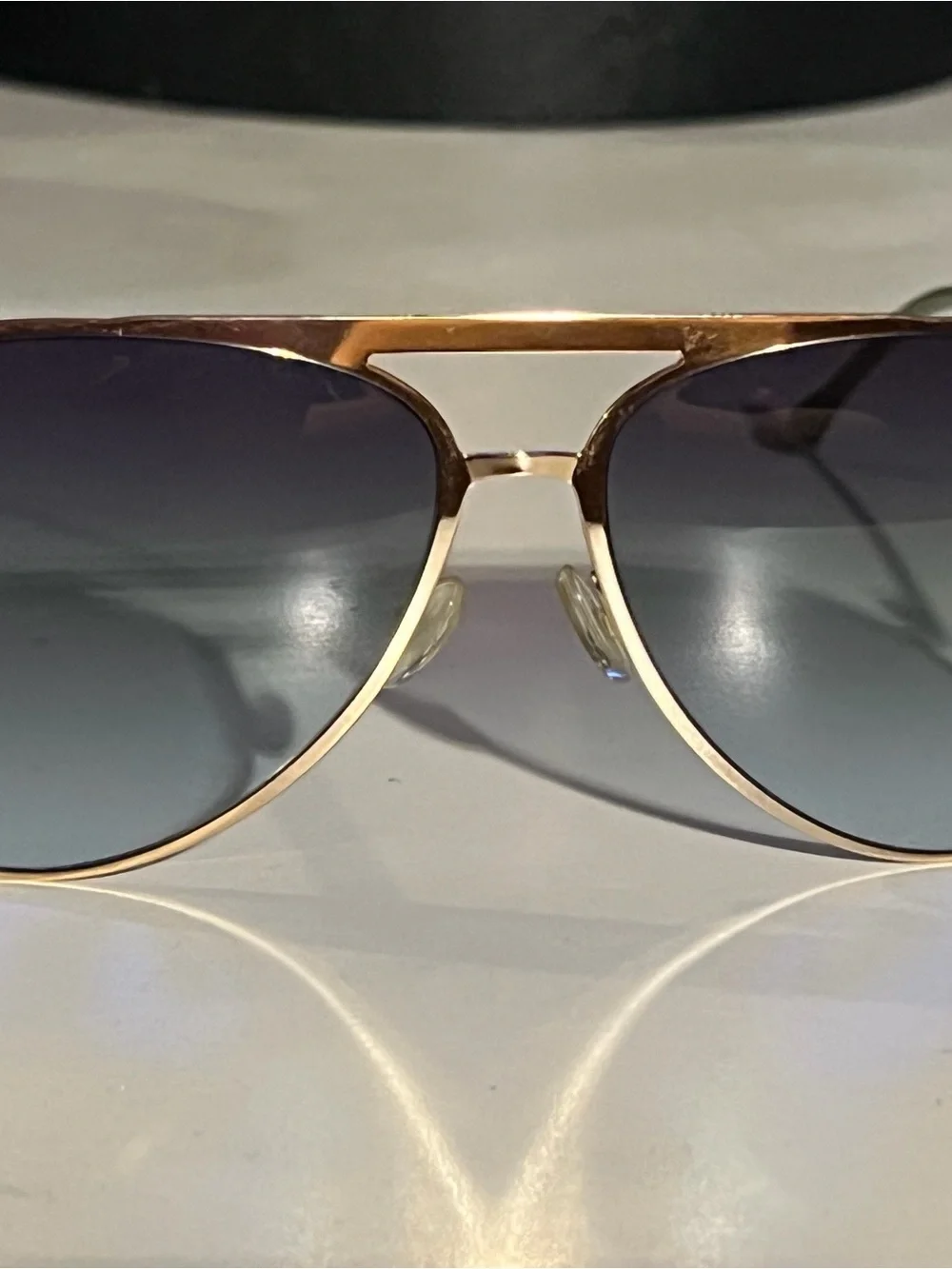 Isabel Marant Gold Aviator Sunglasses with Gray light bluish Gradient Lenses